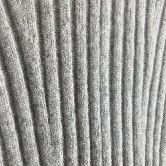 Rib Knit Mini Flare Sweater Dress Oatmeal Grey/Cream NWOT - Picture 5 of 7